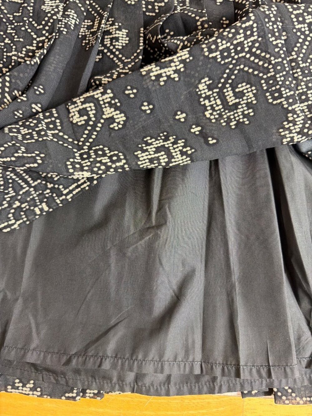 Gap Pleated Mini Skirt Black Charcoal Print A-Line Preppy Chic Size 6 Lined - Picture 12 of 14